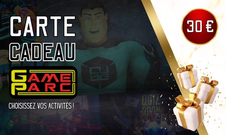 Carte cadeau Game Parc de 30&nbsp;€, valable sur tout le complexe