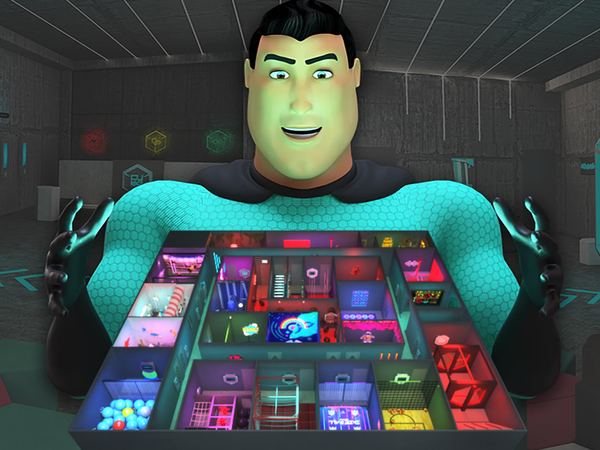 La mascotte de Cube Challenges et ses salles de défis