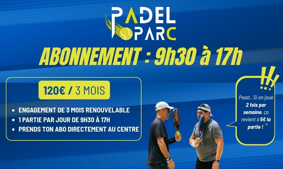 Visuel L'abonnement Padel Parc